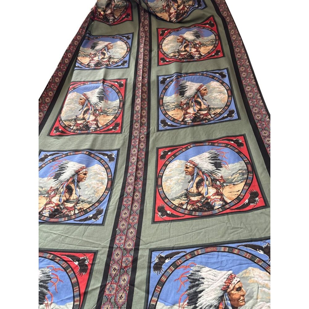 Native American Chief 100% Cotton "Native Spirit" Fabric Bald Eagle By the Yard